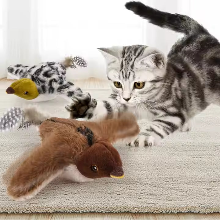 Interactive sparrow cat toy