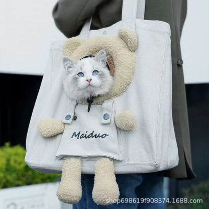 Cat bag Portable canvas backpack